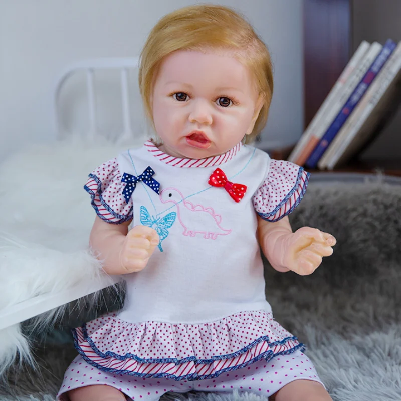

58cm Reborn Baby Doll Kid Birthday Gifts 23inch Girl Newborn Toy for Girls Toddler Full Silicone Body Vinyl Playing Toys For Kid