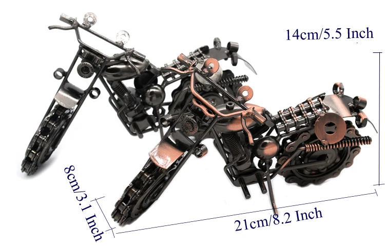 Винтажная модель мотоцикла 21 см ретро фигурка мотора железный мотоцикл реквизит