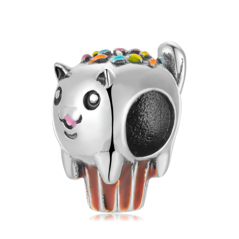 

Whimsy Fat Cat Ice Cream 925 Sterling Silver Enamel Charms Beads Fit Original LYNACCS DIY Bracelet Silver 925 Jewelry Making