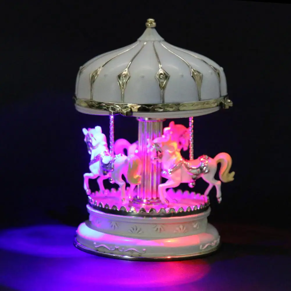 Светодиодная музыкальная шкатулка светодиодная карусель веселая круглая