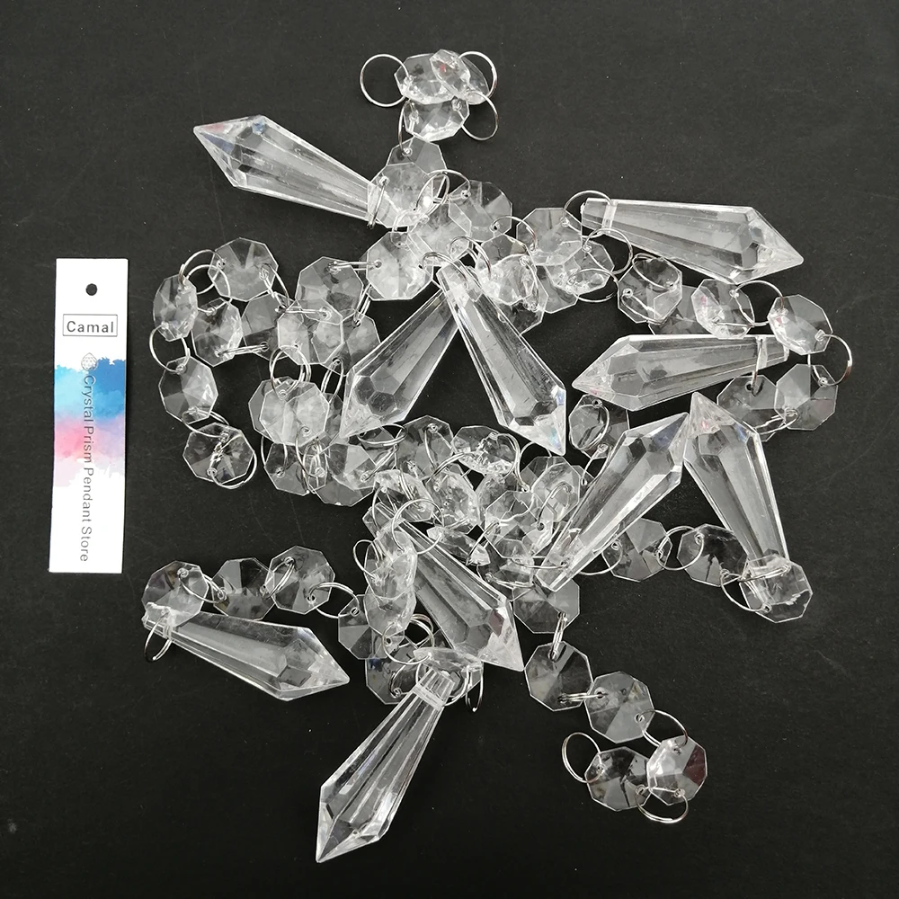 Камаль 60 шт. 18 см длинная коническая подвеска акриловый кристалл восьмиугольная