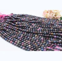 6 10mm natural smooth multi color sapphire ruby round stone beads for diy necklace bracelet jewelry make 15 free delivery
