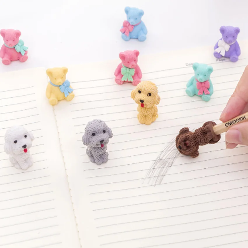 10 компл./лот Kawaii верхняя одежда для детей с рисунком собаки резиновый ластик