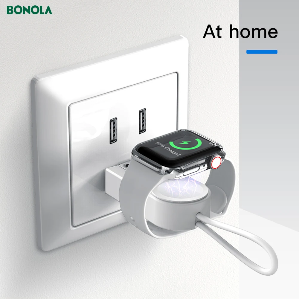 Магнитное Беспроводное зарядное устройство Bonola 2 в 1 USB для Apple Watch 5/4/3/2 Встроенный