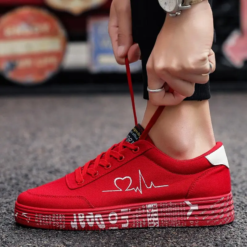 

Plus Size Platform Canvas Sneakers Men Running Shoes Man Sport Shoes Women Sports Shoes Man Red Tennis Male Basket Toning B-665