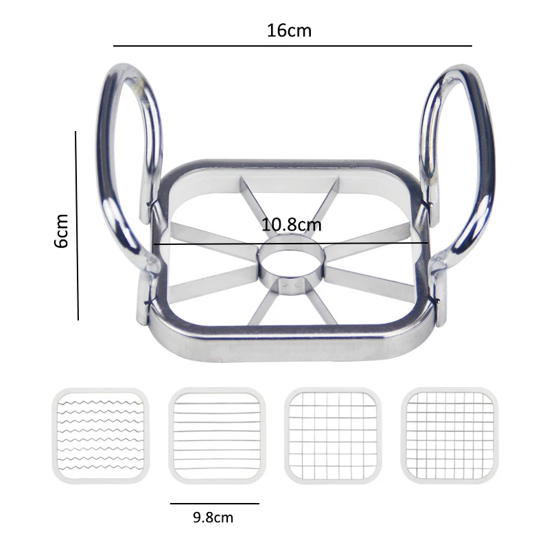 

Multifunctional creative 5 In 1 Vegetable Fruit Slicer Cutter Stainless Steel Apple Potato French Fries Kitchen Accessories