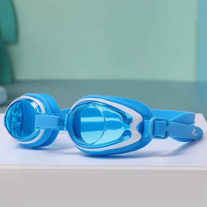 Водонепроницаемые детские плавательные очки силиконовые анти противотуманные с