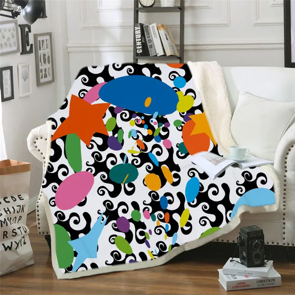 EHOMEBUY 3D Blankets Animals Series Printed Blanket Modern Home/Hotel Fashion Children Personalized Anime Cotton Velvet | Дом и сад