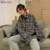 oversized jackets women retro thicker plaid ins bat sleeved korean chic teens outwear all match fall vintage ladies coats street