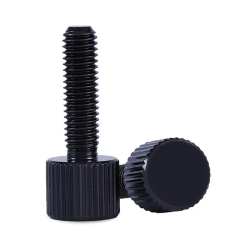 

20pcs M2 M2.5 M3 M4 M5*5/6/8/10/12/15 Steel with black Knurling Flat Head Knurled Thumb Screw Hand Tighten Screws