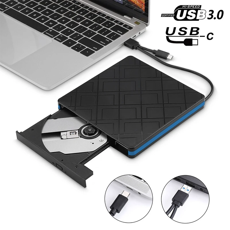 Устройство записи DVD внешний CD DVD-привод USB Type-C 3.0 портативный DVD-проигрыватель