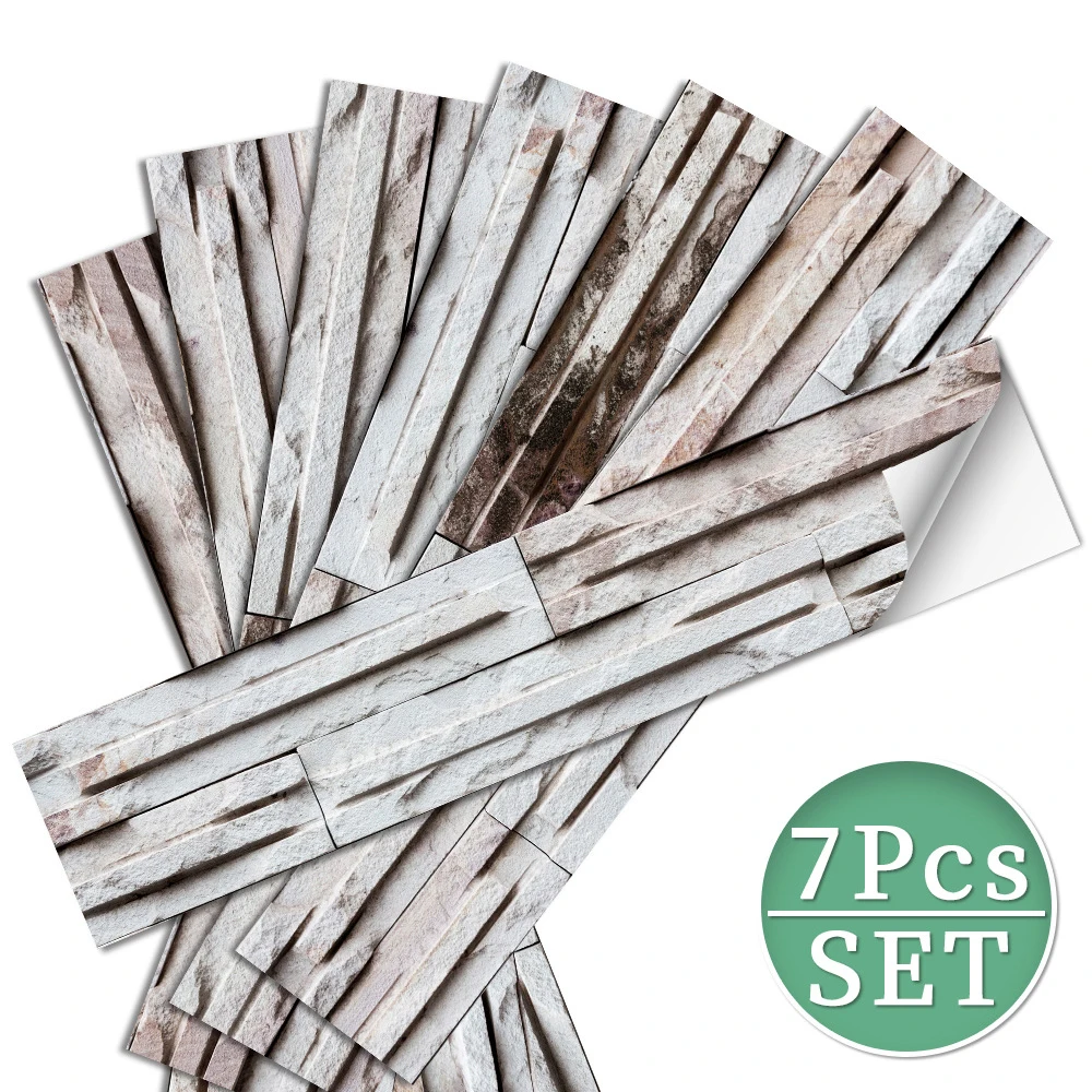 

7pcs Imitation Brick Pattern Wall Stickers Self-Adhesive Waterproof Washable Kitchen Bathroom Wallpaper Home Decor Wall Decals