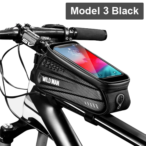 Model 3 Balck NEWBOLER 6.5in сумка для велосипеда Чехол для мобильного телефона для велосипеда водонепроницаемый рулевой передний Топ труба велоинструменты сумки велосипедные аксессуары - Цвет: Model 3 Balck