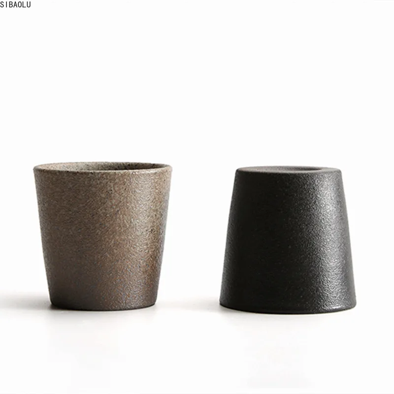 

Retro Coarse Pottery Tea Cup Vintage Straight Cup Drinkware Ceramic Coffee Mug Breakfast Simple Tea Cups Decor Crafts