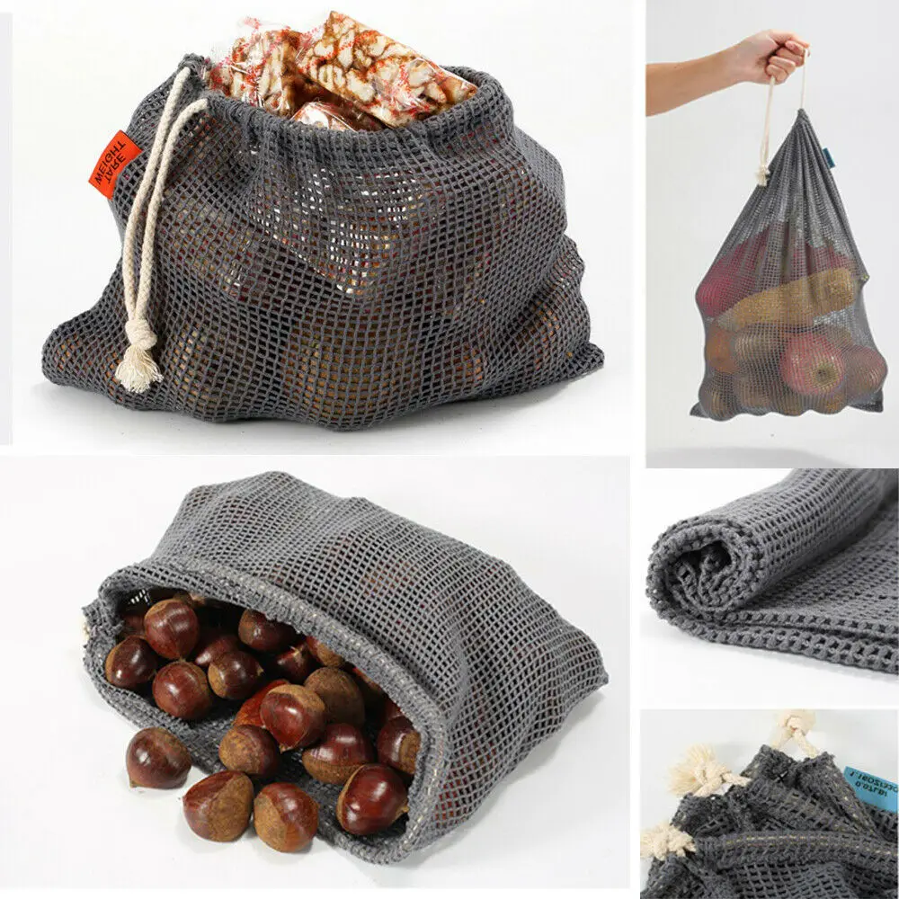 Многоразовая сетчатая Сетчатая Сумка для покупок прочные сумки хранения фруктов