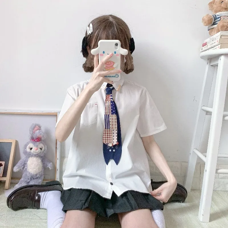 Белая Осенняя блузка Merry Pretty в японском стиле девушки Мори женская с принтом