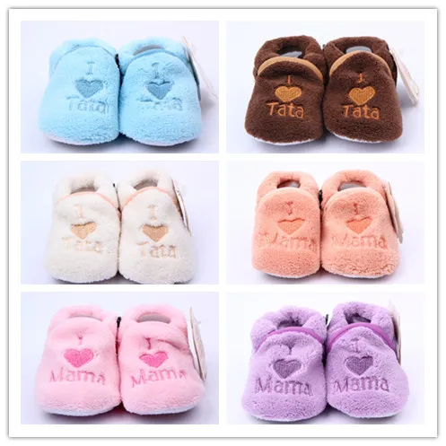 

Baby shoes warm Toddler Kids Boy Girls Heart&Letter Pattern Crib First Walkers Skid-proof Shoes