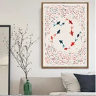 Скандинавский абстрактный фотографический фон для домашнего декора, Золотая Рыба, безразмерная картина для интерьера