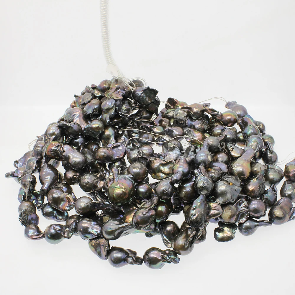 Натуральный пресноводный жемчуг барокко нерегулярный черный крупные частицы