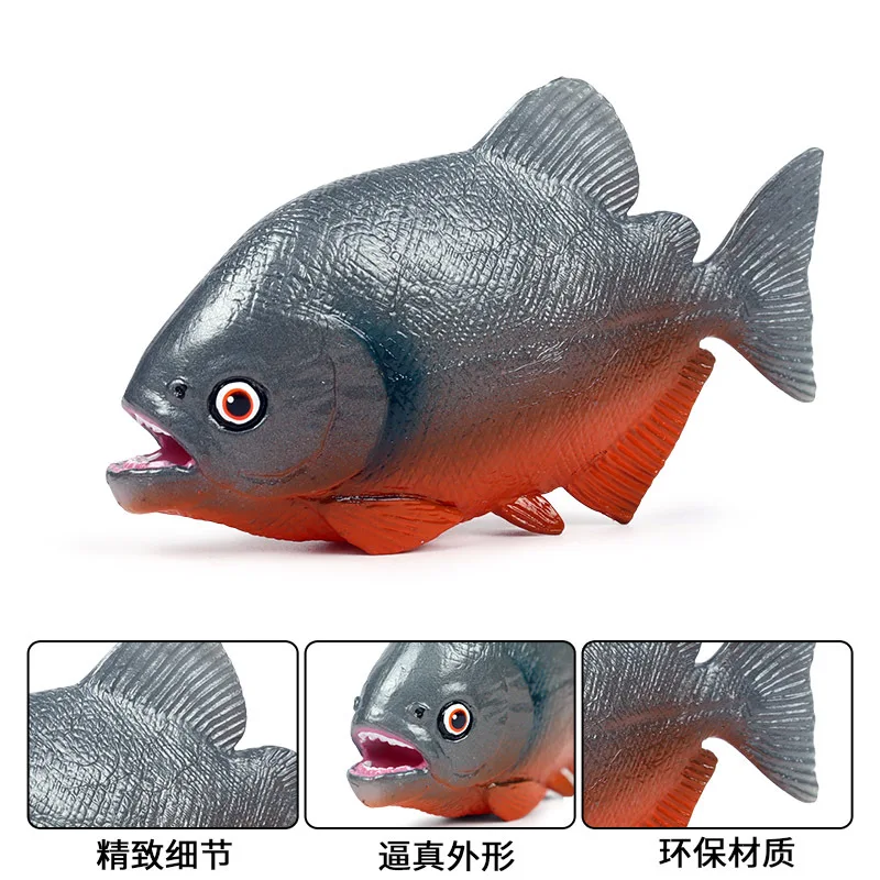 Piranha животных статуэтки коллекционные игрушки рыбка животное для познания