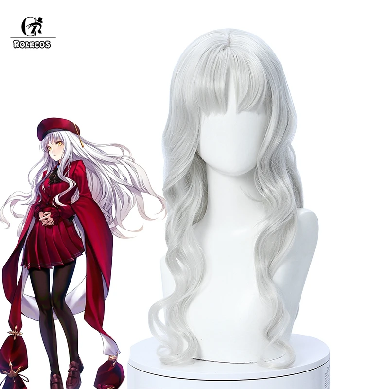 

ROLECOS Fate FGO Cosplay Wig Caren C. Hortensia Cosplay Wig Woman 65cm Silver Headwear Wig Synthetic Hair