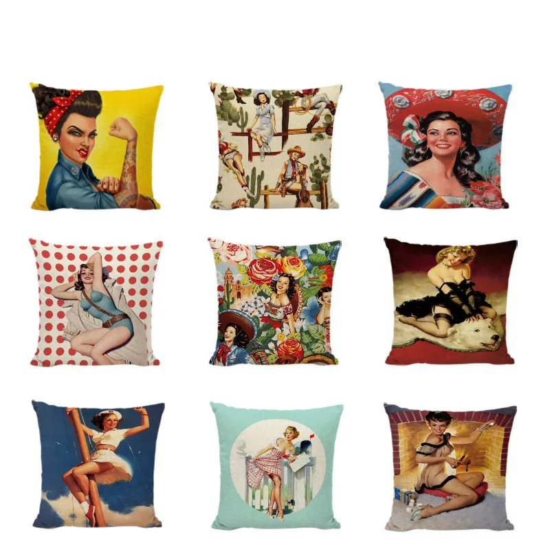 Винтажная Красивая Женская наволочка из льна и хлопка наволочки для подушки