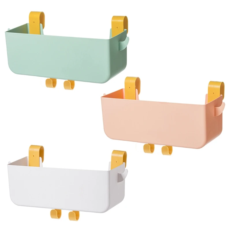 

Plastic Storage Organizer Bedside Hanging Basket Compartment Punch Free Hook Box