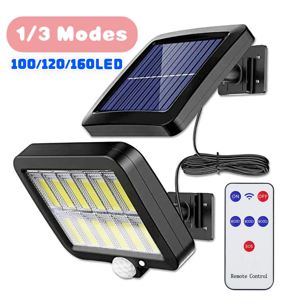 

160LED Solar Powered Wall Light Outdoor Waterproof PIR Motion Sensor Lighting Park Courtyard Fence Street Garden Decoration Lamp