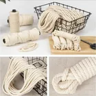 1 мм-10 мм круглый плетеный шнур из натурального хлопка бежевая веревка макраме хлопковый шнур веревка для рукоделия домашние Свадебные аксессуары ручной работы