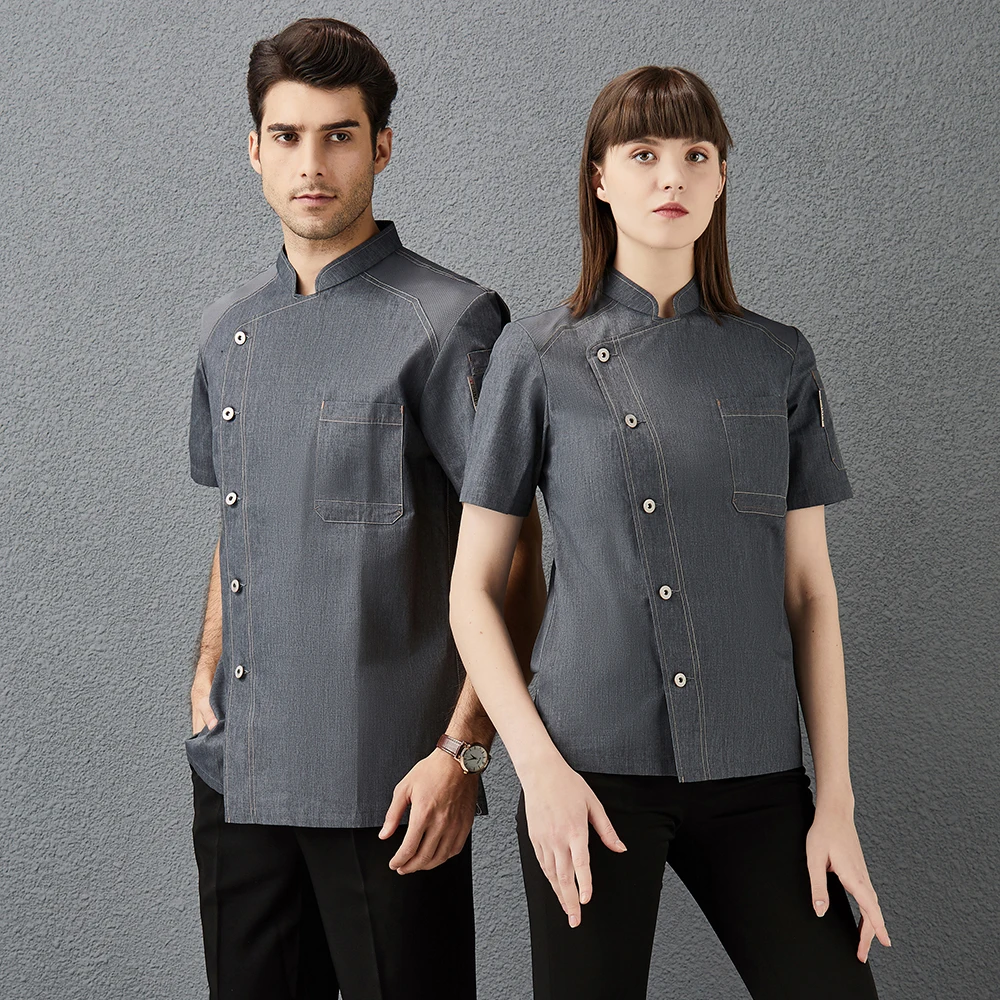 

2021 New Chef Clothes Uniform Restaurant Kitchen Cooking Chef Coat Waiter Work Jackets Professional Uniform Overalls Outfit