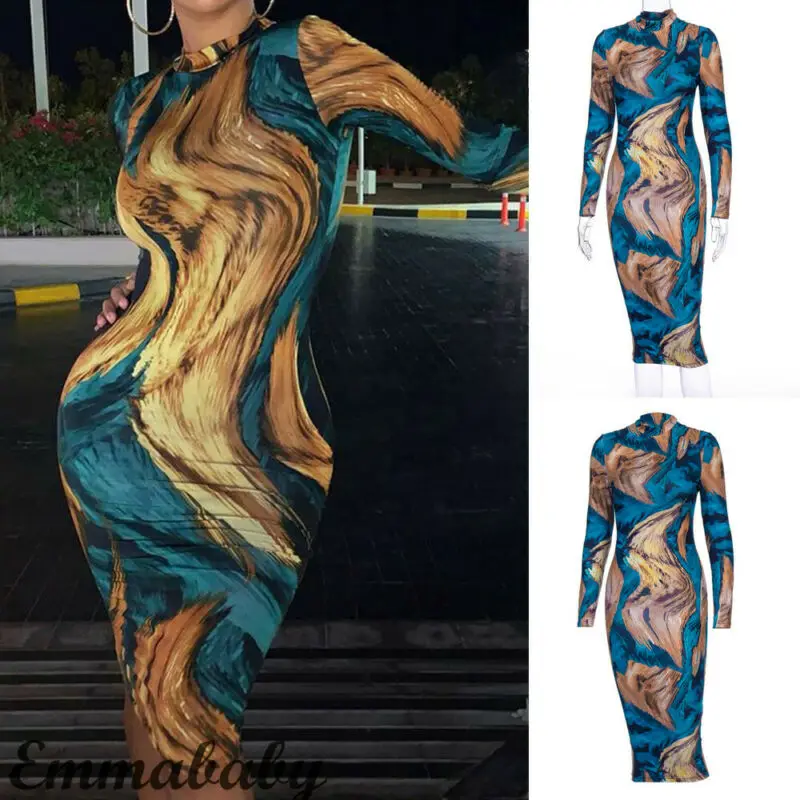 Женское роскошное платье миди на осень и зиму Женские Элегантные Синие