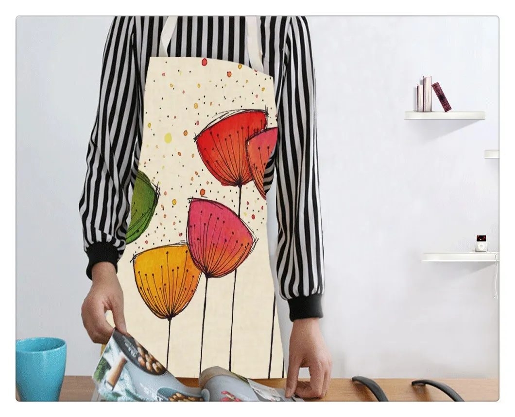 

new 2021 Printed lady kitchen cooking cleaning apron