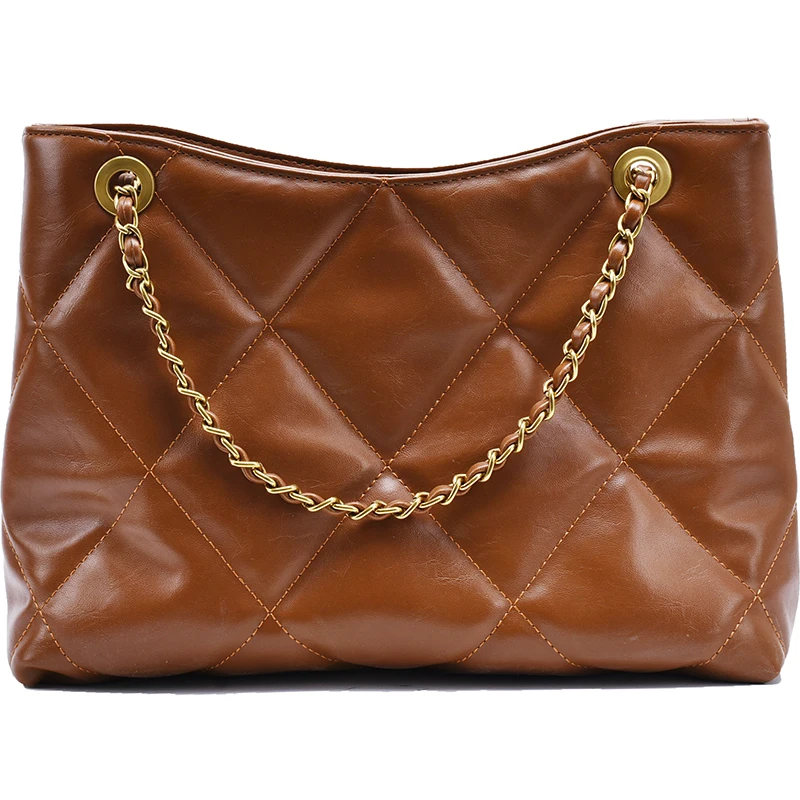 

Classic Chain Shoulder Handbag Fshion PU Leather Single Shoulder Messenger Bag Large Capacity Chain Crossbody Bag