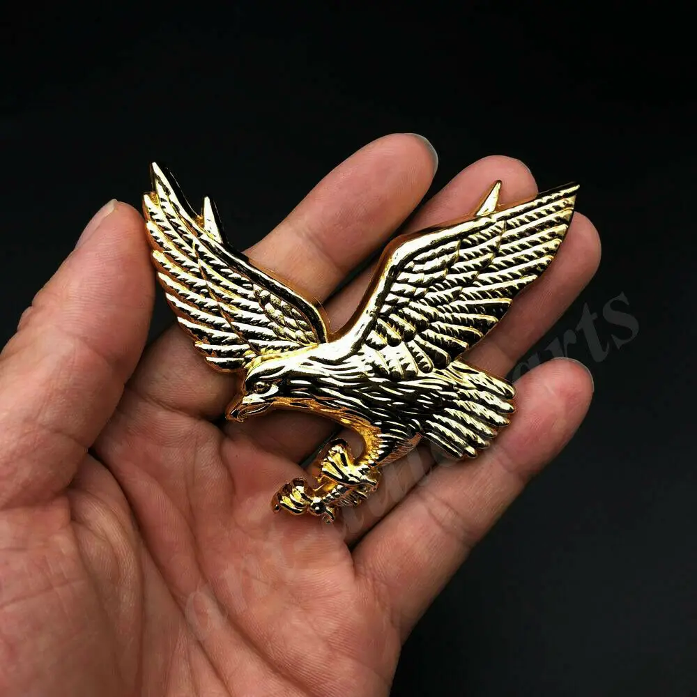 

3D Golden Metal Eagle Hawk Logo Car Trunk Rear Emblem Badge Decal Sticker