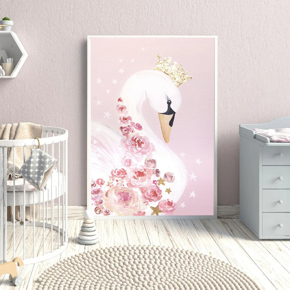 Плакаты в виде лебедя и принцессы картина на холсте настенные картины для