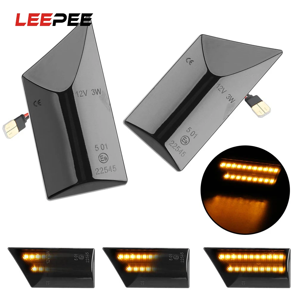 

LEEPEE Flowing Water Light Turn Signal Light Signal Lamp Blinker Light For Opel Vectra C 2002-2008 LED Car Dynamic Side Marker