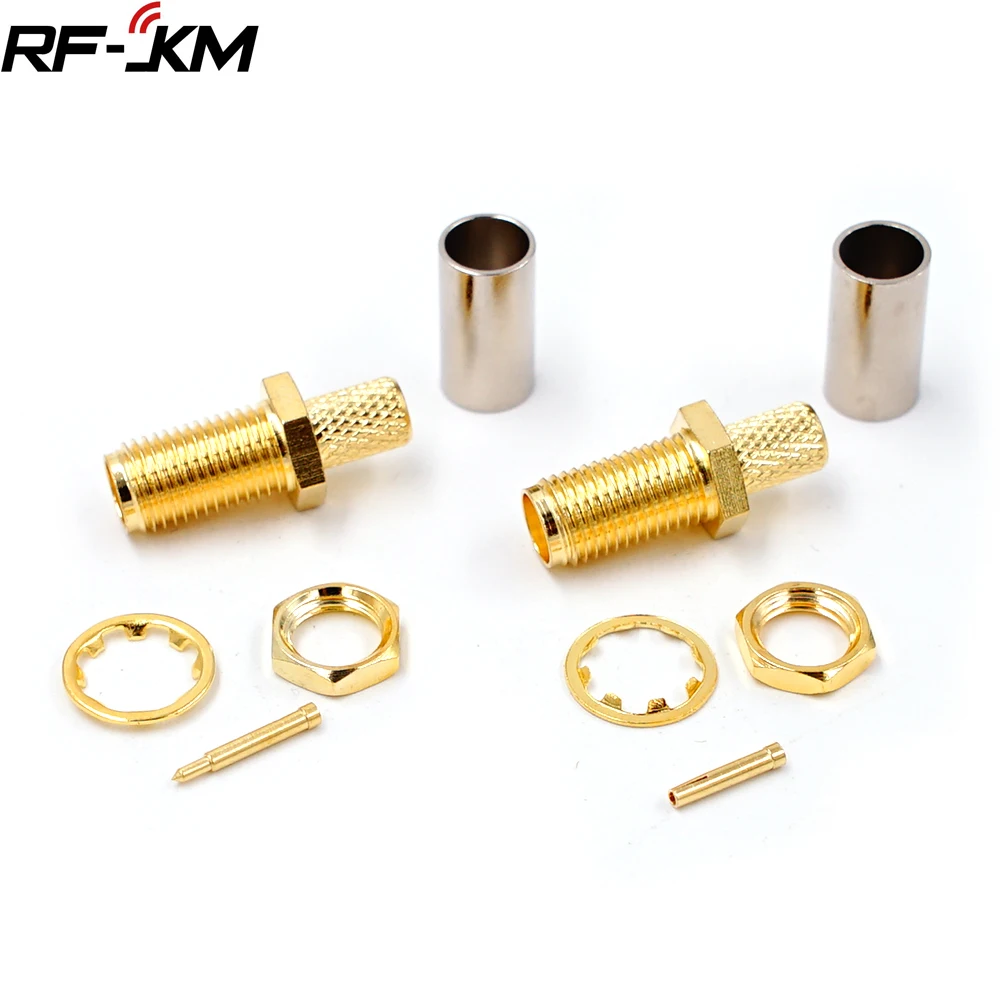 10 шт. гнездовой адаптер SMA RF коннектор Гнездовой обжим для RG58 RG142 RG400 LMR195 кабель