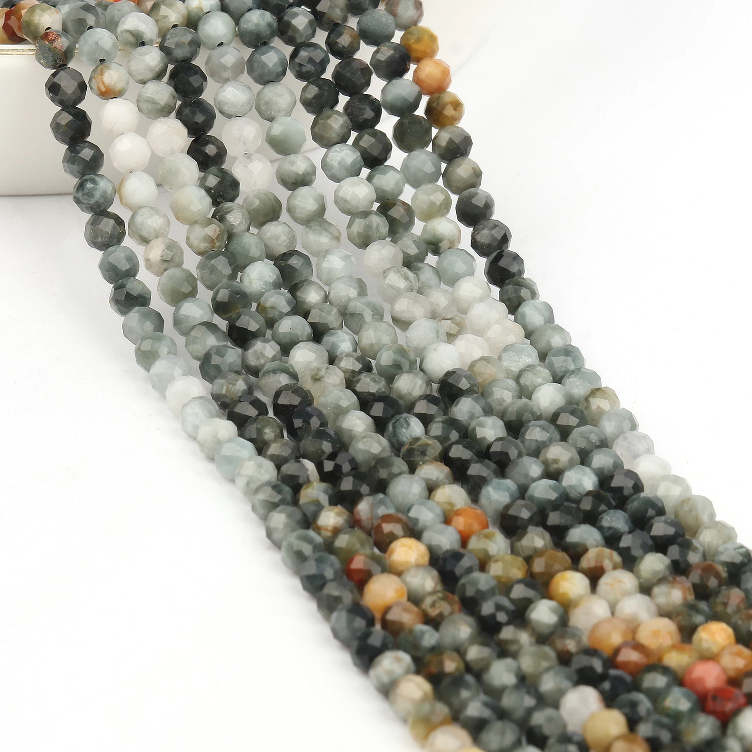 

Натуральные граненые бусины «Орлиный глаз», небольшие бусины с отверстием, для изготовления ювелирных изделий «сделай сам», браслетов и ож...