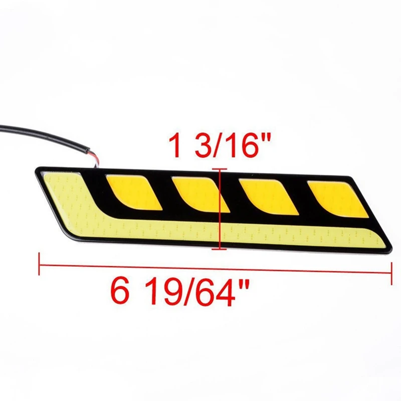 

2PC Dual Color LED Daytime Running Lights Waterproof DC12V White Yellow DRL COB Bulbs Auto Turn Signal Light Fog Lamp