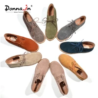 donna in genuine leather martin boots women autumn casual flat classic ankle booties natural suede lace up desert female shoes