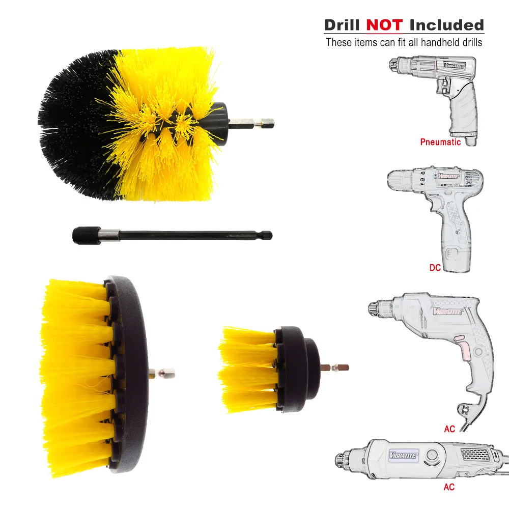 

19PCS Electric Washing Brush Electric Drill Set Power Scrubber Screwdriver Scrub for Car Bathroom Kitchen Cleaning Tools