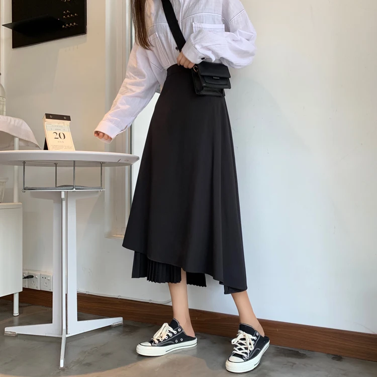 

casual faldas mujer moda 2021 black spring autumn Harajuku fashion brandstyle long High waist skirts Women's Clothing skirts new