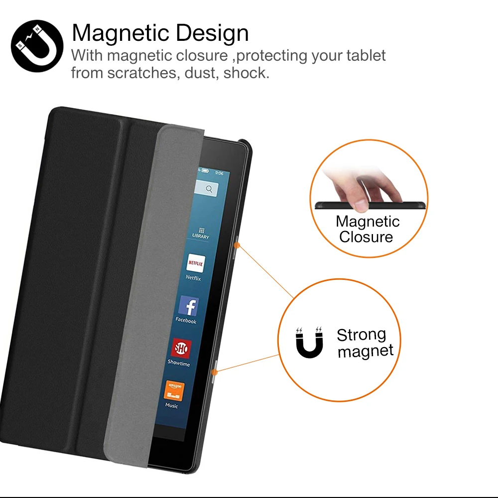 Защитный чехол для amazon kindle fire hd 8 tablet / смарт-чехол для fire hd 7th 8-го поколения+ Бесплатный подарок