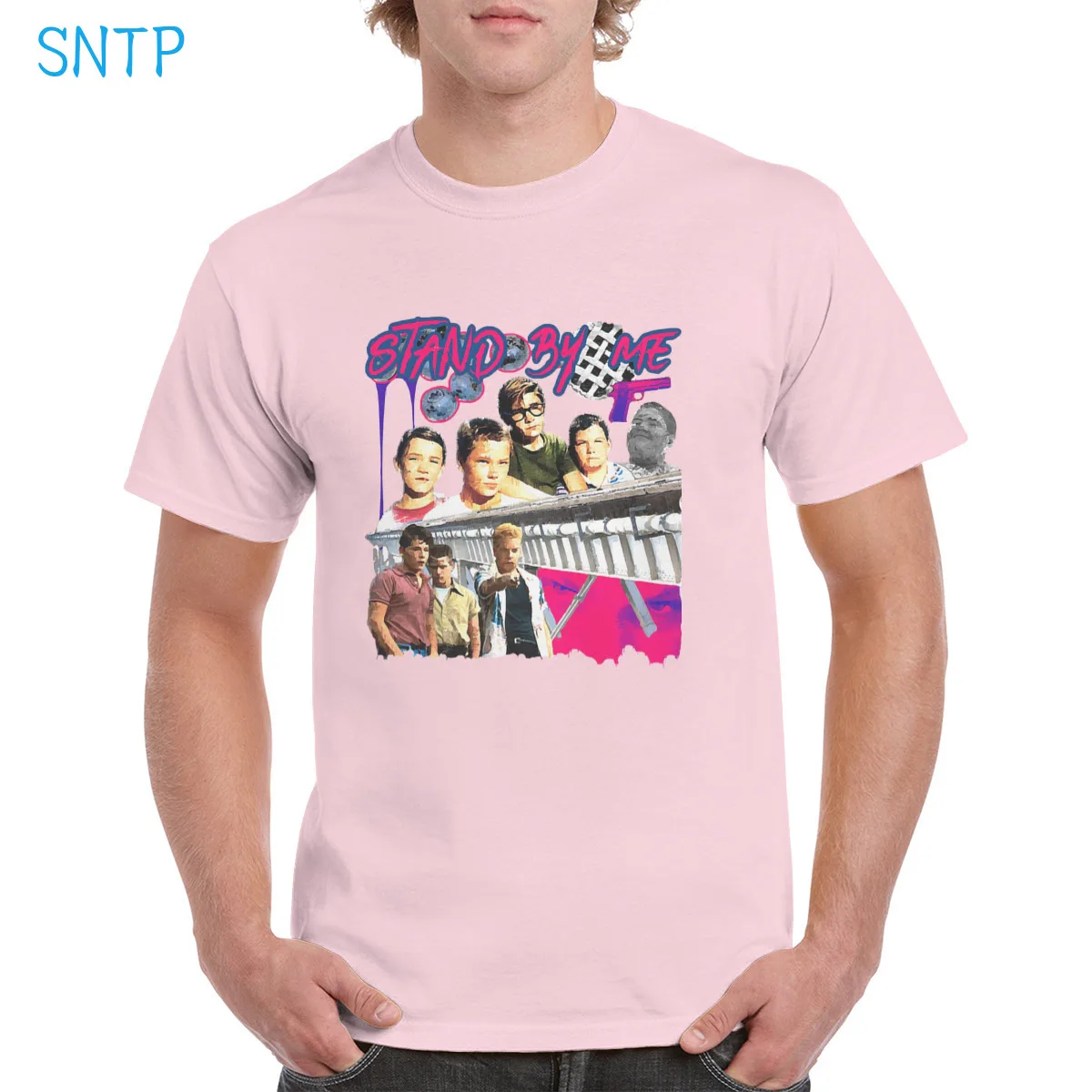 

High street Stand By Me Character t shirt 100% Cotton Harajuku Aesthetic Pink letters Graphic Oversized Top Women/Man T-shirt