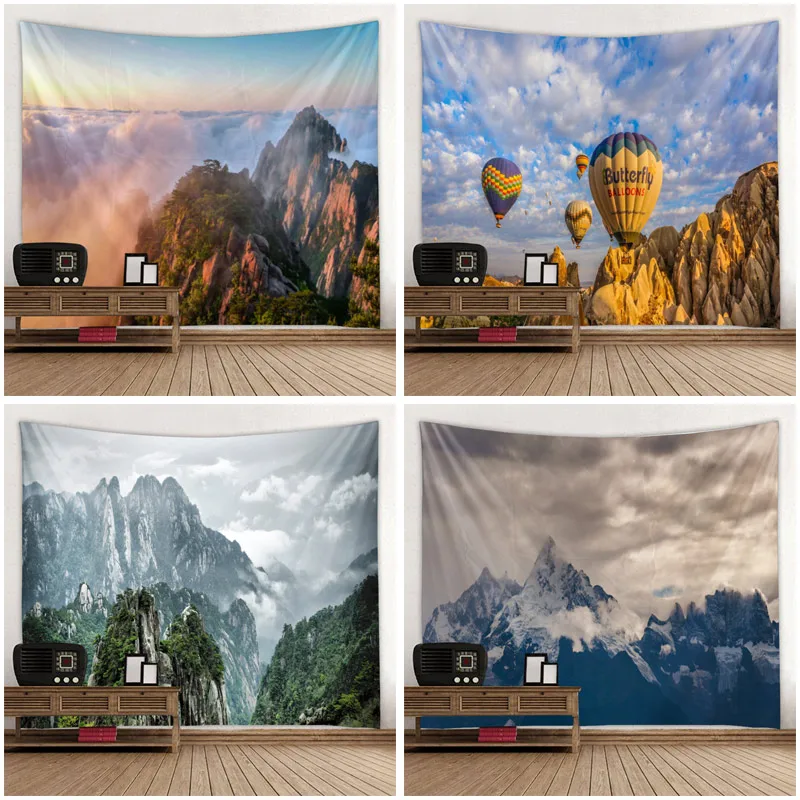 Креативный 3d принт лаконичный рисунок гор настенный гобелен для украшения дома