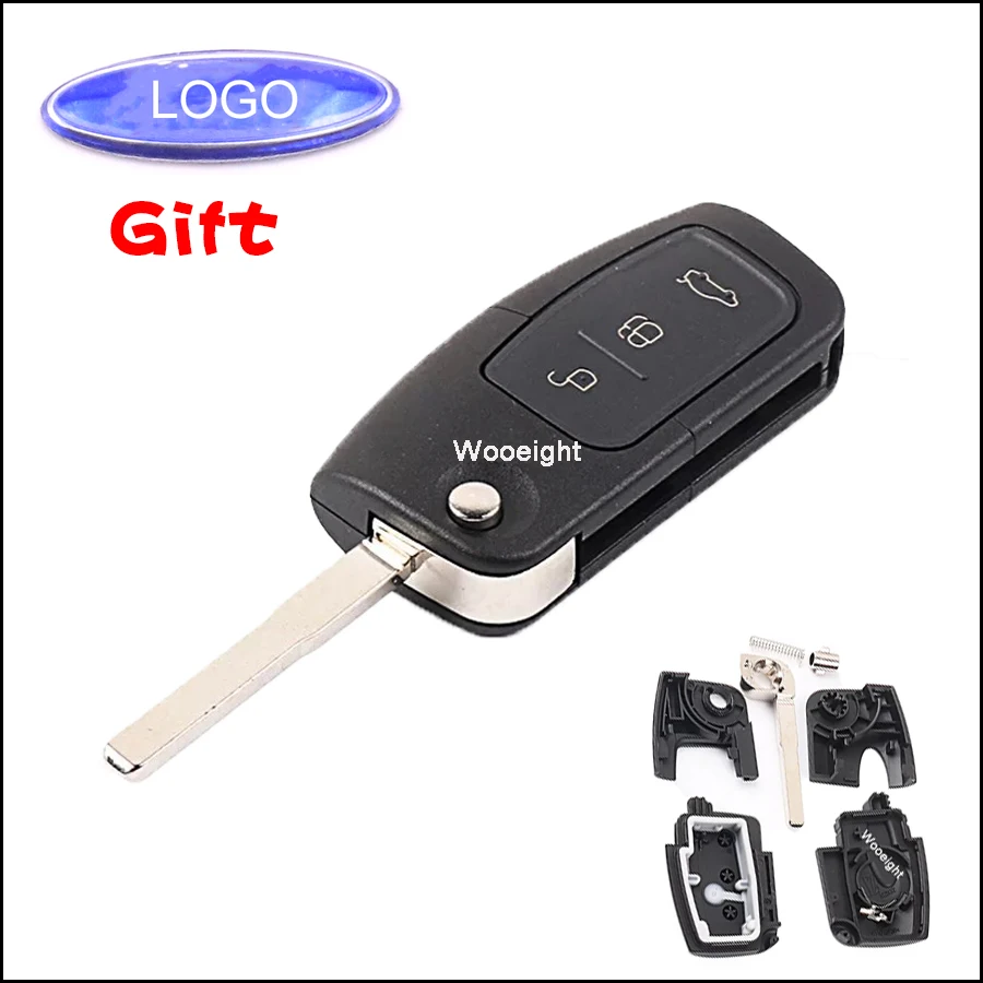 Новый корпус для ключей Wooeight раскладной чехол с 3 кнопками Ford Mondeo Fiesta C-Max S-Max Kuga Galaxy