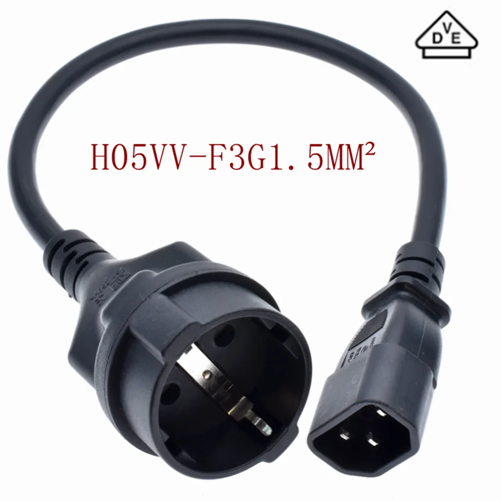 

UPS PDU удлинитель питания IEC 320 C14 штекер к Schuko CEE7/4 Европейский женский кабель адаптера 30 см *