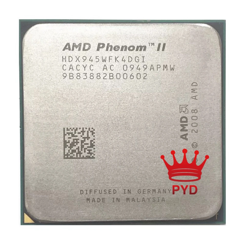 Четырехъядерный процессор AMD Phenom II X4 945 разъем AM3 938pin 95 Вт 3 0 ГГц HDX945WFK4DGM /HDX945WFK4DGI |