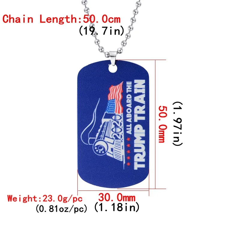 Чандлер Дональд Трамп 2020 черное стальное ожерелье с флагом США Трампа надписью
