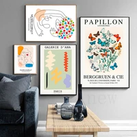 picasso matisse gallerie wall pictures colorful butterfly exhibition posters art canvas print abstract painting interior decor